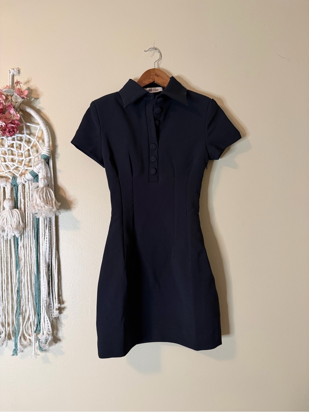 ODD MUSE The Ultimate Muse Collared Mini Dress Navy Blue Size XXS - Picture 2 of 8